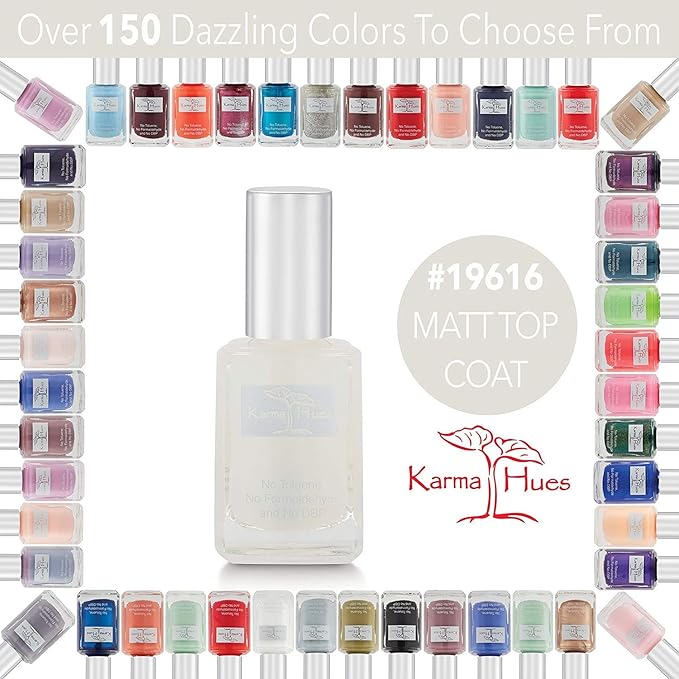 karma organic Nail Polish High Gloss Matte Top Coat Lacquer Fast Dry Nontoxic Cruelty-Free