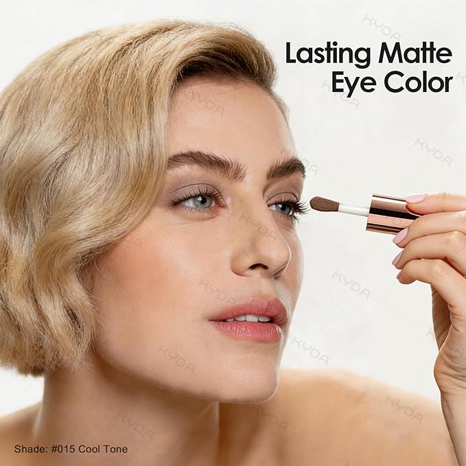 KYDA Liquid Matte Eyeshadow, Soft Matte Nude Ivory Eyeshadow, Long-wearing Crease-Resistant Velvet Eyes Tint, Smooth Cream-to-Powder Texture, Multiuse Eyes Makeup for Shadow and Primer
