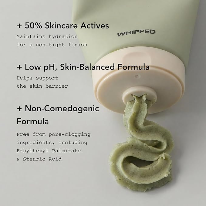 Whipped Korean Skincare Face Wash, Doubles as a Face Mask, Mugwort Tea Tree, Deep Cleansing Vegan Facial Cleanser for Oily Skin and Pore Care with Niacinamide, Hyaluronic Acid, Ceramide