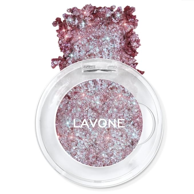 LAVONE Multichrome Eyeshadow, Iridescent Purple-Pink-Gold Eyeshadow Powder, Multidimensional Sparkle with One-Swipe Color, Highly Pigmented, Smooth Non-Falling