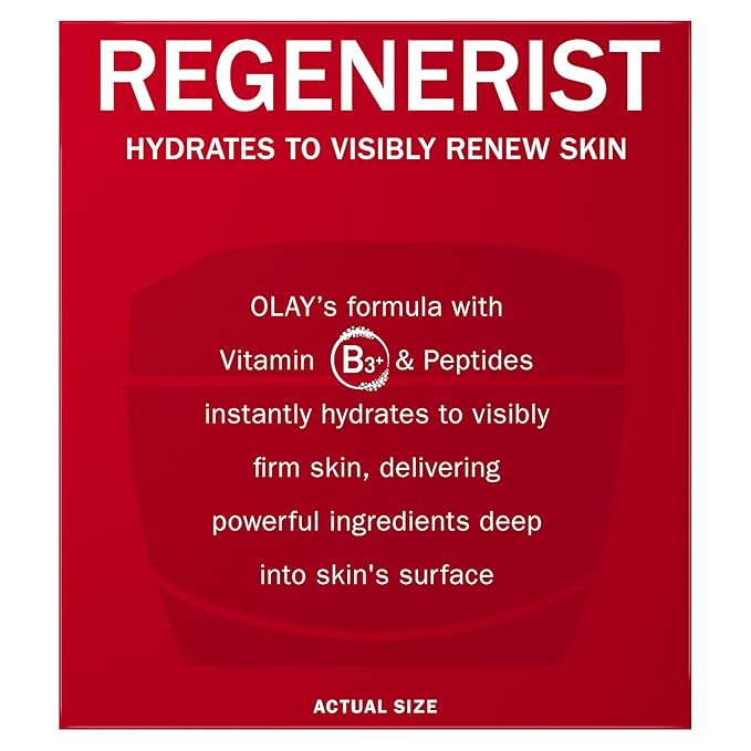 Olay Face Moisturizer, Regenerist Micro-Sculpting Cream for Women, Fragrance-Free Hydrating Anti-Aging, Anti-Wrinkle, Firming Skin Care Hyaluronic Acid, Niacinamide, Amino Peptides, 1.7 Oz (Pack of 3)