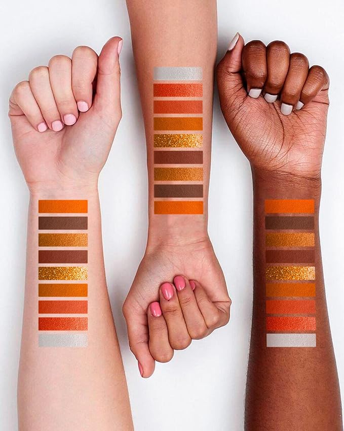 MAKI YIKA Orange Eyeshadow Palette Long Lasting Orange Eye Shadow for Women High Pigmented 9 Color Waterproof Eye Makeup- 9Orange