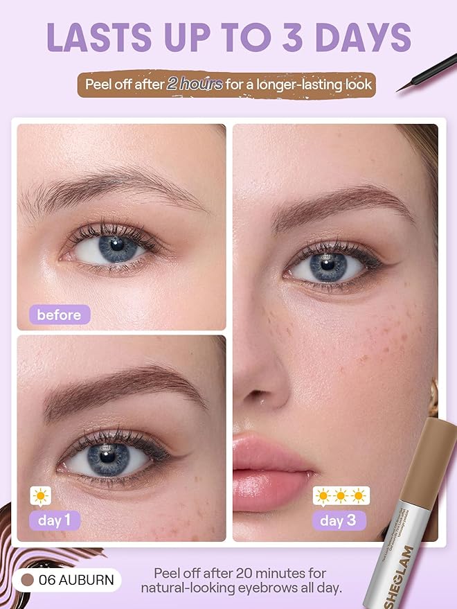 SHEGLAM Tint Lock Tattoo Peel Off Brow Gel- Auburn