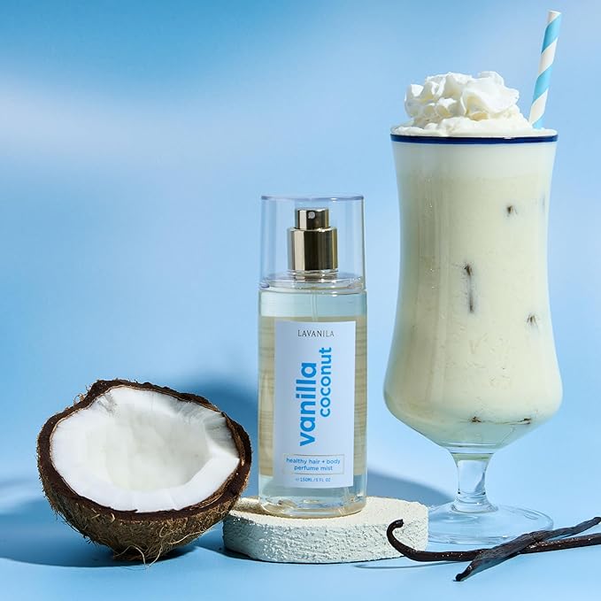 Lavanila Vanilla Coconut Hair & Body Mist for Women, 5 Oz – Tropical Vanilla Body Spray, Hair Perfume & Fragrance with Madagascar Vanilla – Lightweight Women’s Fragrance for Hair & Skin