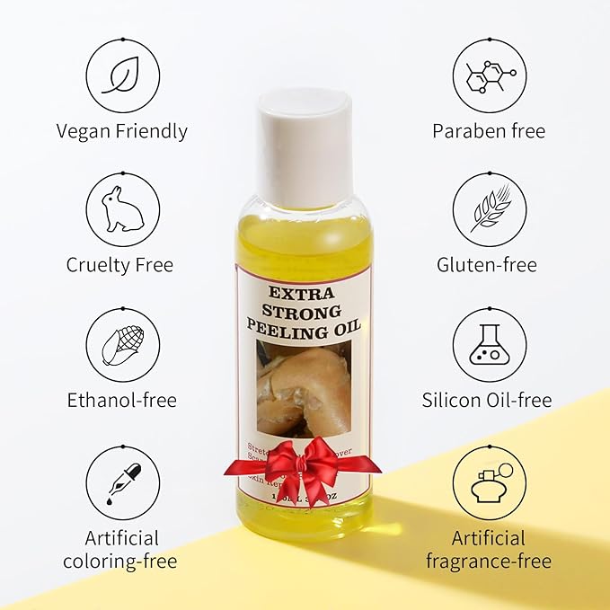 Yellow Peeling Oil Extra Strength Exfoliating Solution for Body - Dark Skin KP Bump Eraser Body Scrub Ingrown Hair Keratosis Pilaris Treatment