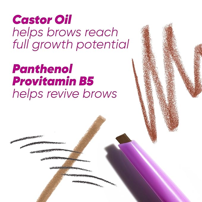 Kosas Brow Pop Eyebrow Pencil – Brow Pencil with Spoolie, Medium Brown