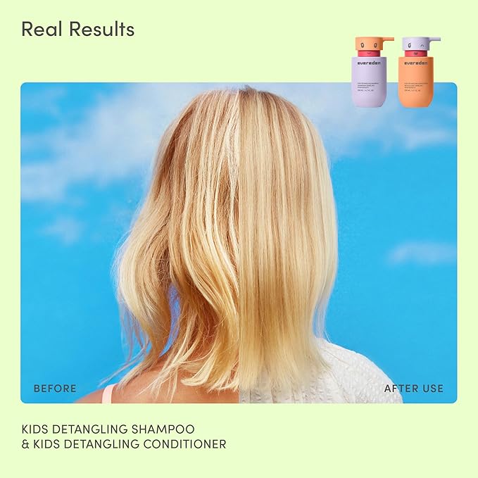 Evereden Kids Shampoo | Detangling Shampoo for Girls with Curly or Straight Hair | Clean, Non-Toxic, and Gentle Haircare | Sulfate-Free, Hypoallergenic, Safe for Daily Use | 6.7 fl oz (Pack of 2)