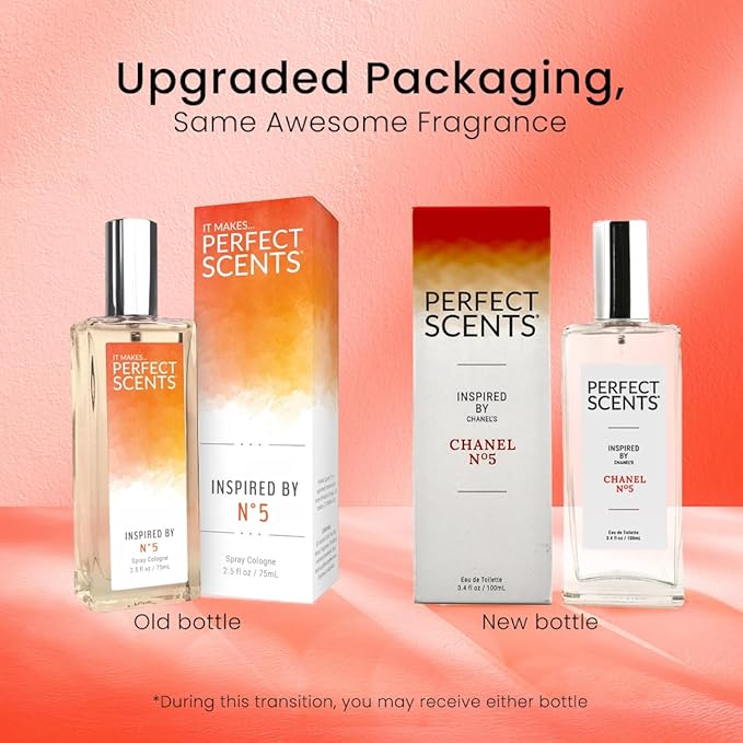 Perfect Scents Fragrances, Inspired by Chanel’s No. 5, Women’s Eau de Toilette, CLEAN, Vegan, Paraben-Free, Phthalate-Free, Never Tested on Animals, 3.4 Fluid Ounces