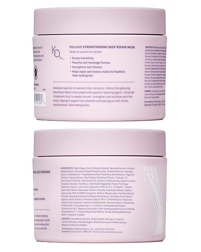 Keranique Hair Mask for Dry, Damaged & Thinning Hair – Deep Repair & Hydration with Keratin Protein & Ceramides – Strengthens, Volumizes & Supports Healthy Hair Growth – Keratin Amino Complex™