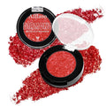 Afflano Red Glitter Eyeshadow, Diamond Bright Red Eyeshadow Instant Color, Super Pigmented Metallic Eye shadow One Swipe, Holographic Single Ruby Shimmer Eye shadow for Goth Smoky Clown Eyes Makeup