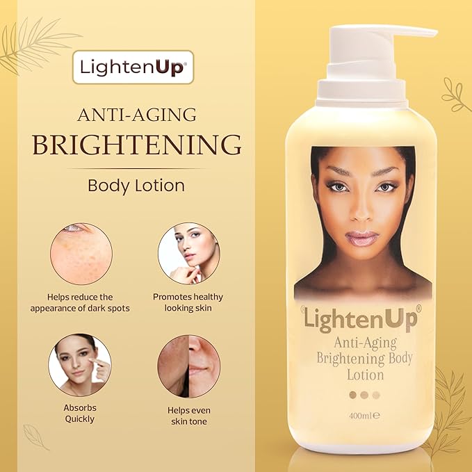 LightenUp Anti-Aging Body Lotion 400ml - Brightening Body Lotion with Argan Oil and Shea Butter