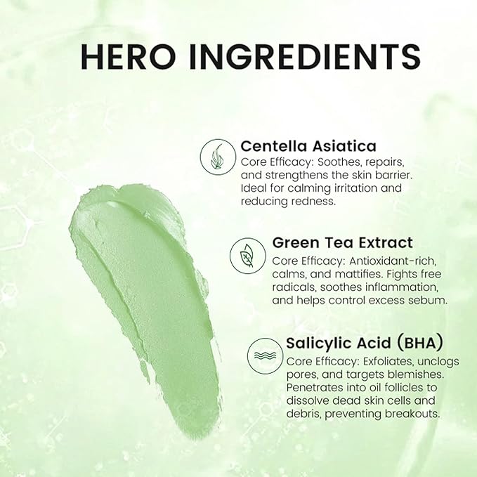 Clay Mask Stick for Blackheads, Deep pore Cleansing, Exfoliator Blackhead Remover Pore Cleanser Gentle Exfoliation Skin, Hydrating & Moisturizing Face Mud Mask for All Skin Types (Gray+Green)