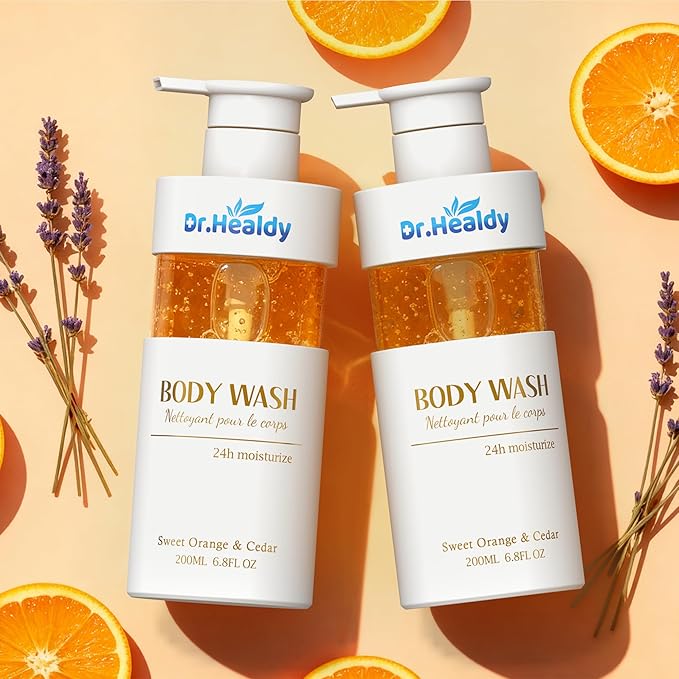Body Wash with Vitamin C - 24HR Hydrating Moisturizer - Sulfate, Paraben & Dye Free for All Skin Types - Refreshing Feel for Women & Men - 6.8Fl. Oz