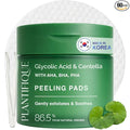 PLANTIFIQUE Korean Glycolic Acid Toner Pads 60 Pcs with Niacinamide, CICA - AHA BHA PHA Face Daily Peel Exfoliating Pads Formula for Gentle Skin Renewal for All Skin Types - Refillable Container
