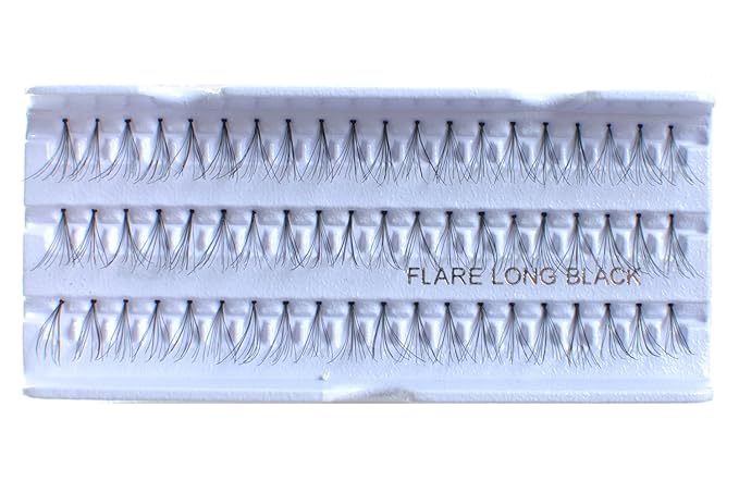 10 Pairs 100% Human Hair False Eyelashes Natural Black #LONG-BLACK