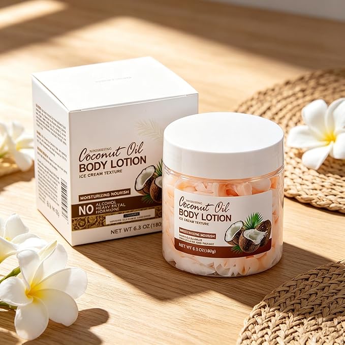 Lightweight Daily Body Moisturizer 180g – Soft Texture, Pleasant Scent for Normal Skin Coconut Oil One Size