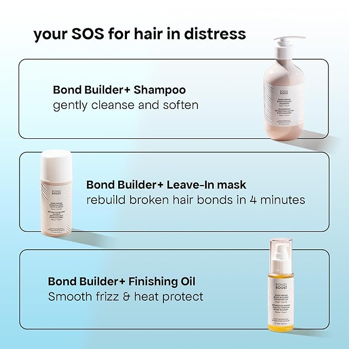 BONDIBOOST Rapid Repair Bond Builder + Shampoo for Damaged Hair [10.14 fl oz], Strengthening Formula for Restoring + Rebuilding Hair, Deep Conditioning + Nourishing Treatment for Healthier Results