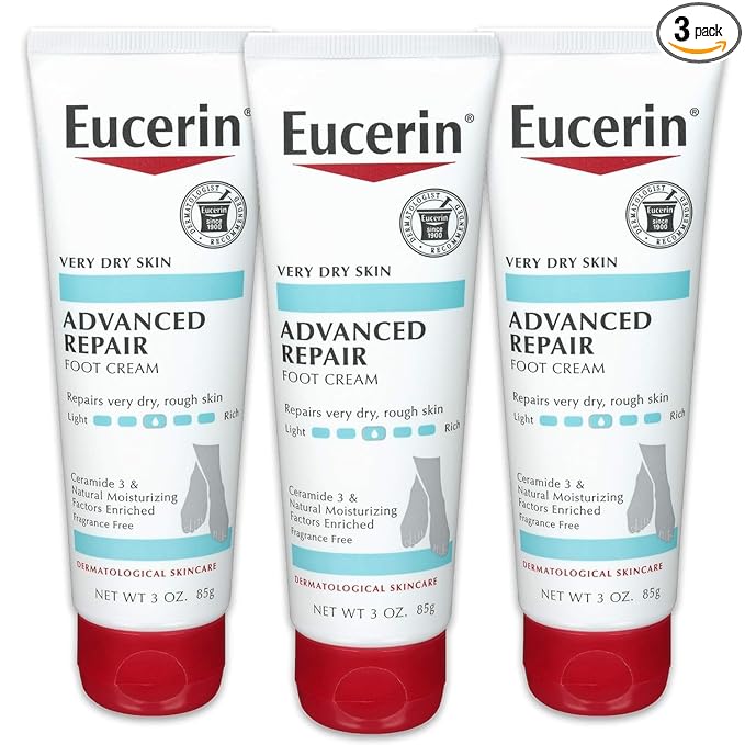 Eucerin Intensive Repair Light Feel Foot Creme 3 Ounce (Pack of 3)