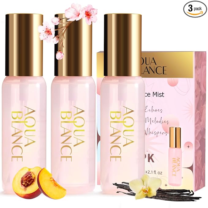AQUA BLANCE Body Spray for Women, Body Fragrance Mist Gift Set, 3-Pack, Each 60ml/2.1 FlOz, Travel Size Three Scents, Womens Body Spray