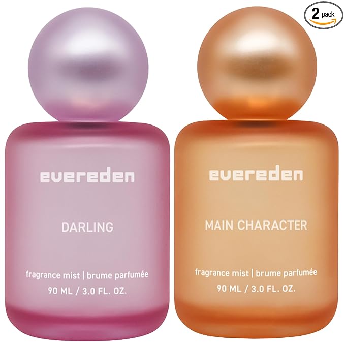 Evereden Fragrance Hair and Body Mist Set - Main Character & Darling: Clean & Vegan Collectible Hair and Body Spray for Teen Girls - Express Yourself with Iconic Scents in Mesmerizing Mist Dispensers