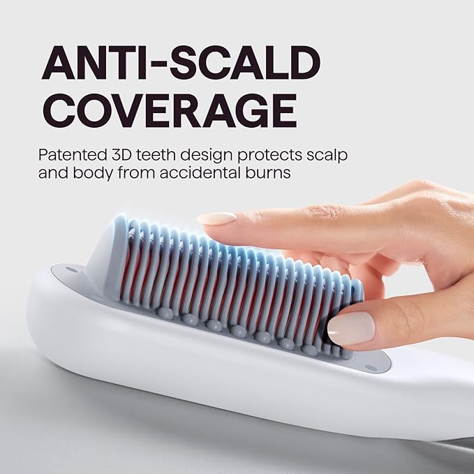 Wavytalk Pro Steam Hair Straightener Brush, Steamline Pro 3-in-1 Straightening Brush for Curly Hair, Fast Salon Results with Less Damage, Anti-Frizz and Hair Nourishment
