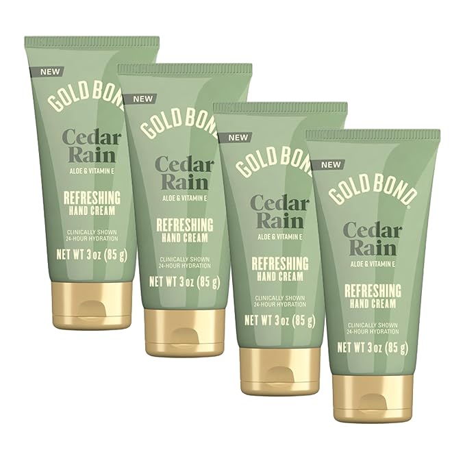 Gold Bond Hand Cream, Cedar Rain Refreshing Hand Cream with Aloe Vera to Refresh Skin and Vitamin E to Help Soothe the Skin, Comforting Cedar Rain Scent