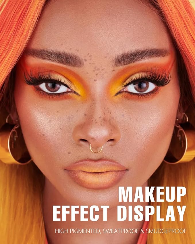 MAKI YIKA Orange Eyeshadow Palette Long Lasting Orange Eye Shadow for Women High Pigmented 9 Color Waterproof Eye Makeup- 9Orange