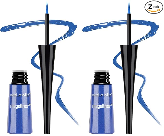 wet n wild MegaLiner Liquid Eyeliner - Voltage Blue (Pack of 2)