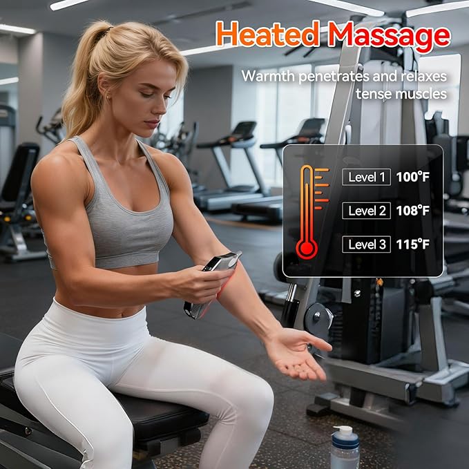 Muscle Scraper Tool,Electric Fascial Knife for Deep Tissue Massage - 4 Modes 3 Heating 3 Vibration,Electric Gua Sha,Myofascial Release Tool for Whole Body