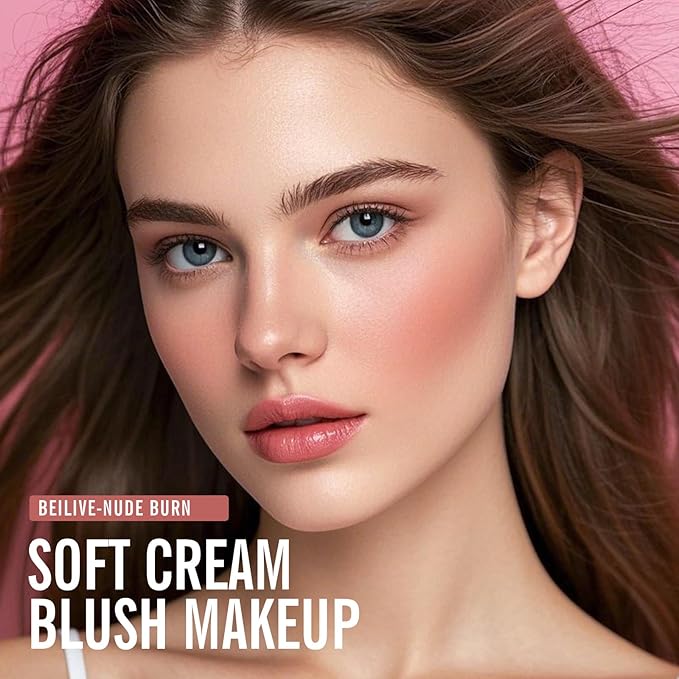 KIMUSE Liquid Blush, Long-Wearing Pigmented Soft Cream Face Blush, Waterproof, Smudge Proof, Dewy Finish