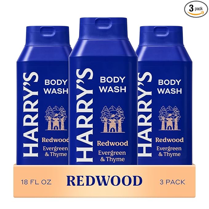 Harry's Men's Body Wash - Redwood - (3 Pack) 18 fl oz - Shower Gel for Men - No Parabens, Sulfates, or Dyes