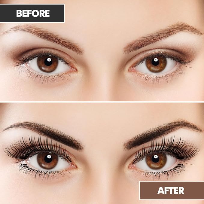 Natural Lash Color Kit, 2 in 1 Professional Black Lash & Brow Color Kit, Instant Bushy Eyelash & Eyebrow Kit Lasting, Safe & Easy DIY Brow Coloring, Black