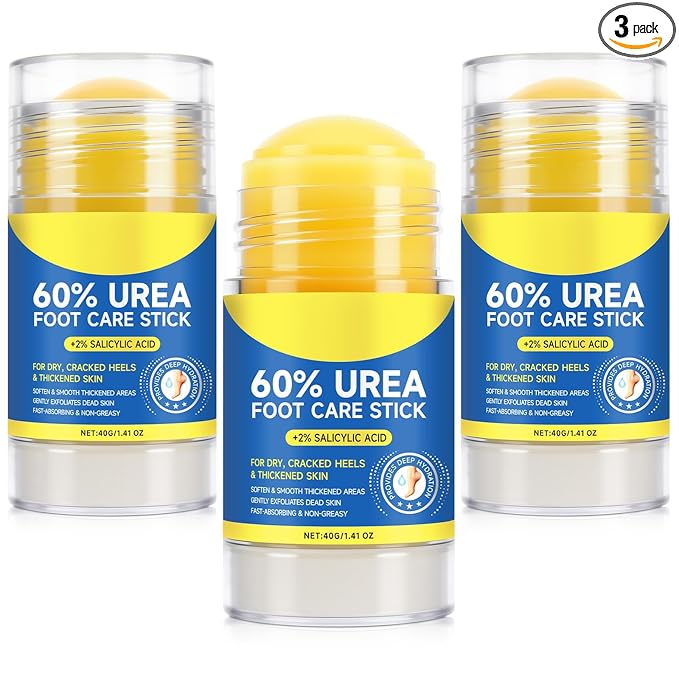 FANSHI Urea Cream 60% Urea Cream 60% Foot Care Stick Deeply Moisturising and Fast Absorbing Gentle Exfoliation for Dry, Cracked Heels & Thickened Skin (3PCS)