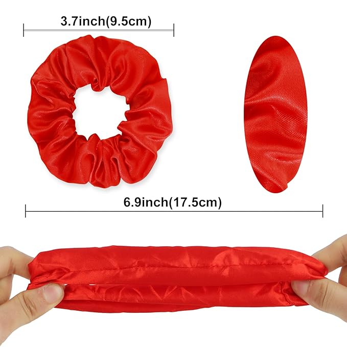 Silk Satin Scrunchies for Women Girls 24 PCS Hair Scrunchies Silk Satin Hair Ties for Thick Hair Bulk Hair Ties Hair Accessories