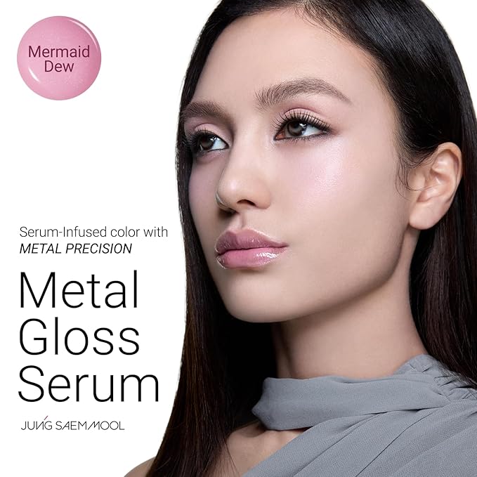 JUNG SAEM MOOL LIP-PRESSION Metal Serum Gloss | Hydrating Tinted Lip Balm with a Hygiene Precision Metal Applicator & Serum Infused Ingredients, Korean Lip Plumper Gloss (Mermaid Dew)