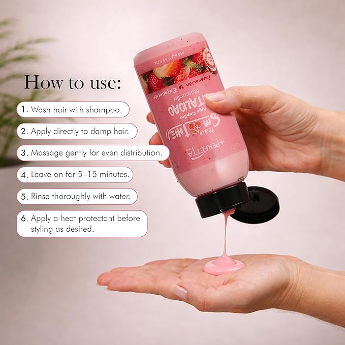 Hair Smoothies Mask - Deep Conditioning Treatment for Dry, Damaged Hair | Hydrates, Repairs & Gently Exfoliates with Natural Oils & Vitamins (Vitality)