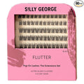 Silly George Pop-On Lashes - DIY 1-Step Pre-Glued Faux Eyelash Clusters, Natural Look Extensions, Black - Flutter, 5-7 Pair Set, Pack of 60 Clusters
