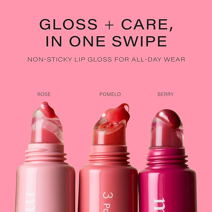Melixir Vegan Lip Treatment, Sheer Tinted Lip Balm for Instant Hydration & Shine, Moisturizing Lip Gloss, Infused with Vegan Collagen & Jojoba Oil, Cruelty-Free, Korean Skincare-3 Pomelo(0.5oz/15g)