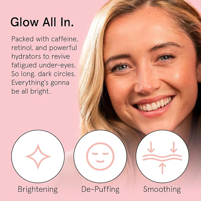grace & stella Retinol & Caffeine Under Eye Serum Anti Aging - Travel Essentials - Hydrating Cream with Niacinamide, Peptides - Reduce Wrinkles, Crow's Feet, Puffiness - Vegan Skincare (0.5 floz/15ml)