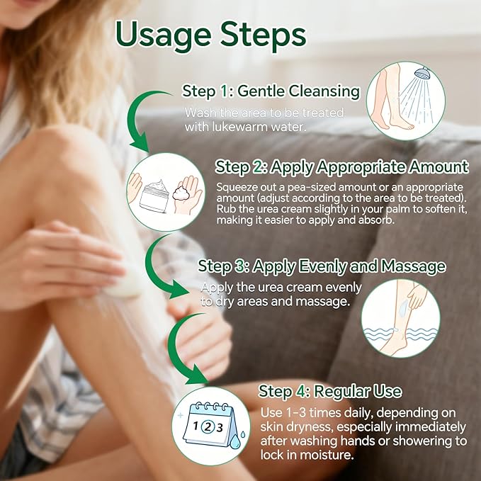 Professional 42% Urea Cream for Feet, Intense Moisturizer for Extremely Dry, Cracked Heels & Rough Skin, Callus Remover, Foot Softener Treatment, Safe Cracked Heel Repair