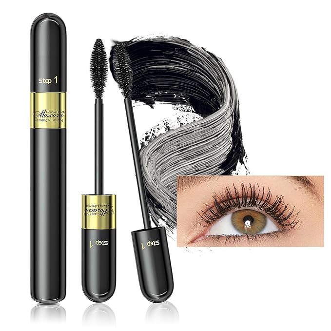 Volume and Length Liquid Mascara - Lengthening & Thickening Softer Fuller Lashes Black Mascara 5x Longer Washable, Curling Eyelashes and Fast Dry, Create Charming Eye Makeup (Black)