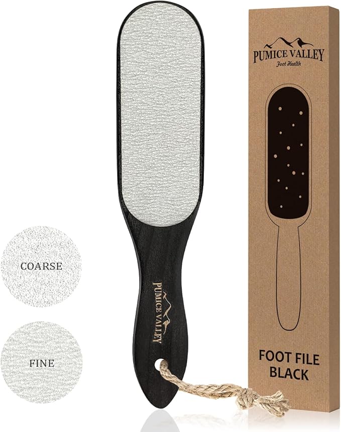 Pumice Stone Foot Scrubber - Pedicure Foot File with Handle for Dry Dead Skin - Callus Remover for Feet - Foot Scraper - Exfoliating Brush for Heels, Elbows, Hands