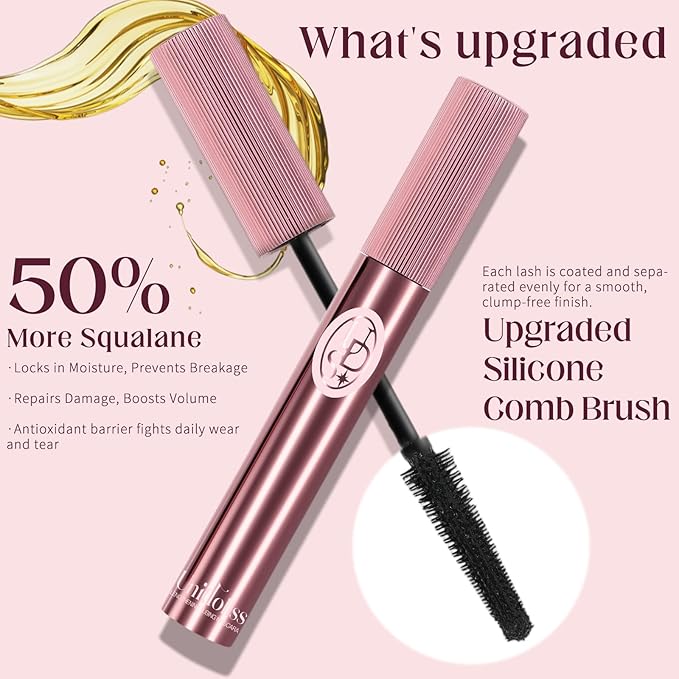 Unidollss Tubing Mascara Volume and Length Black Upgrade Lengthening Long Lasting, New Brush, No Smudging, No Clumping, Voluminous Tubing Mascara, Gluten-free Safe for Sensitive Eyes(Black Upgrade)