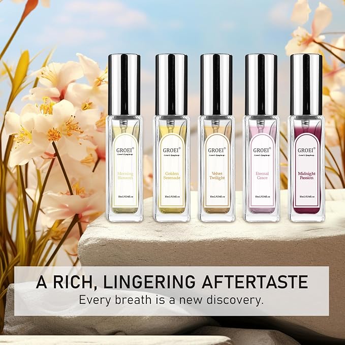 5-Piece Lover's Symphony Eau de Parfum Set – Floral & Fruity Perfume Sample Set for Women, Travel Size Mini Spray, Gift Box for Holiday Birthday Valentine's Day