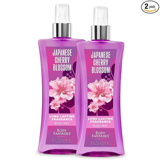 Body Fantasies Signature Fragrance Body Spray, Japanese Cherry Blossom, 8 fl oz (Pack of 2)