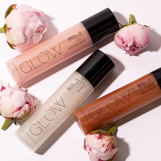 So…? Glow Shimmer Mist - Body Spray for Women - Fruity Floral Notes - Adds Sparkle and Fragrance - Vegan Body Mist - Stardust - 4.7 oz
