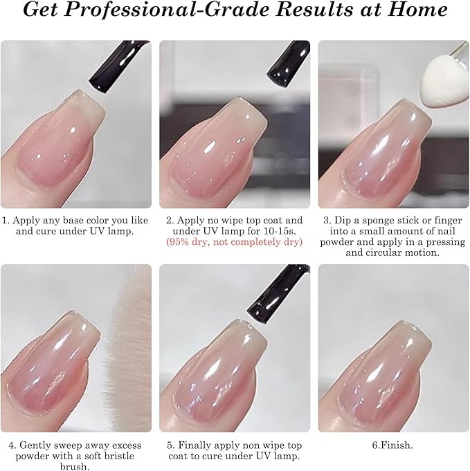 White Pearl Chrome Nail Powder for Gel Nails Clear Glazed Donut Mirror Effect High Gloss Nail Glitter Pigment Powder, Moonlight Unicorn Nail Chrome Powder for Nail Gel Polish Design 1g