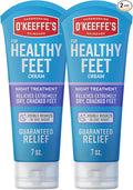 O'Keeffe's for Healthy Feet Night Treatment Foot Cream - 7 oz Tube (2 Pack) - Guaranteed Overnight Relief for Extremely Cracked, Dry Feet, Repairing Skincare, Instantly Boosts and Retains Moisture Levels