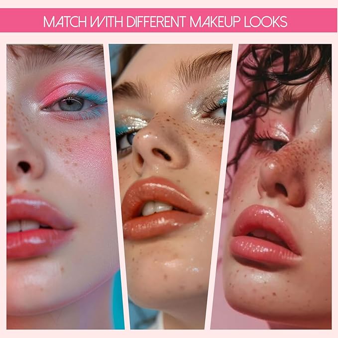 2-in-1 Freckle Pen & Liquid Blush，Waterproof Fake Faux Freckle Stamp, Henna Face Tattoo Stain, Natural Sunkissed Makeup Kit with Dual Shades (#01+ #02, M)