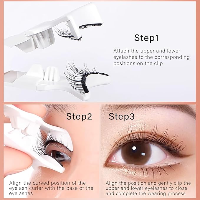 Magnetic Eyelashes with Applicator, No Eyeliner Needed No Glue Reusable Dual Magnetic Lashes Natural Look, Lightweight 3D Eyelashes Magnetic Lashes for Everyday Wear, Professional Lash Tool Set